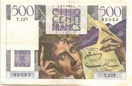 France 500 Francs Chateaubriand - 02-01-1953 Série T.137
