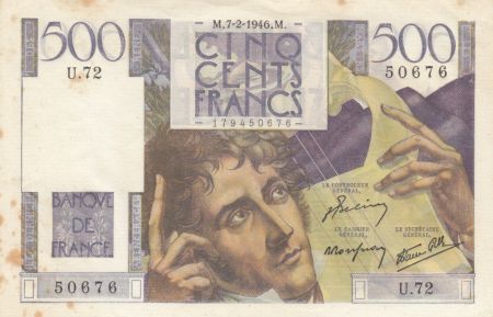 France 500 Francs Chateaubriand - 07-02-1946 Série U.72 - TTB