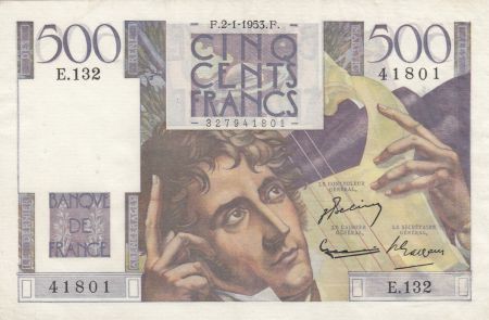 France 500 Francs Chateaubriand 02-01-1953 - Série E.132 - TTB+
