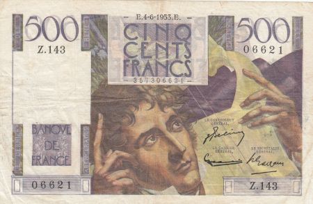 France 500 Francs Chateaubriand 04-06-1953 - Série Z.143 - TTB