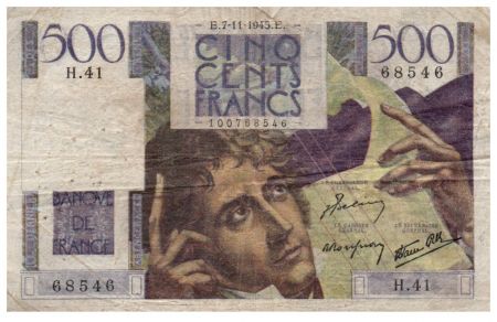 France 500 Francs Chateaubriand 07-11-1945- Série H.41 - TB