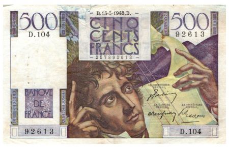 France 500 Francs Chateaubriand 13-05-1948- Série D.104 - TB+