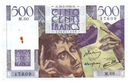 France 500 Francs Chateaubriand 28-03-1946 - Série M.80 - TTB+