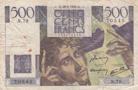 France 500 Francs Chateaubriand 28-03-1946- Série N.79 - TB+
