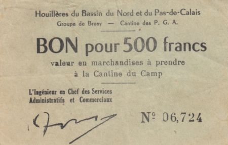 France 500 Francs Houillières du Pas de Calais - Prisonniers de Guerre 1940-1945
