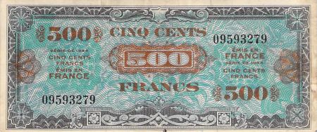 France 500 Francs Impr. américaine (Drapeau) - 1944 - Sans Série - TTB