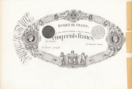 France 500 Francs Indices noirs - Epreuve noire type 1863