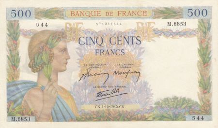 France 500 Francs La Paix - 01-10-1942 Série M.6853
