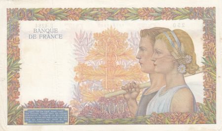 France 500 Francs La Paix - 02-01-1942 Série U.4284 - TTB+