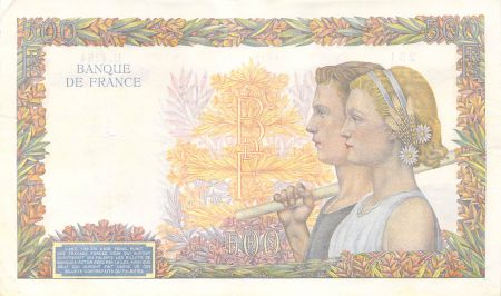 France 500 Francs La Paix - 02-01-1942 Série U.4284-251 - TTB+