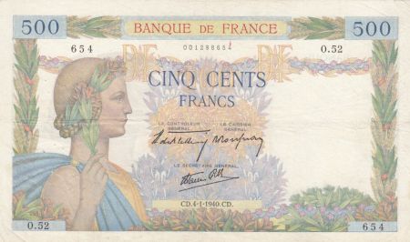 France 500 Francs La Paix - 04-01-1940 Série O.52 - TTB