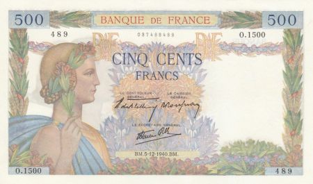 France 500 Francs La Paix - 05-12-1940 Série O.1500