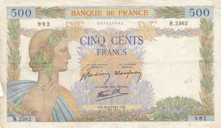 France 500 Francs La Paix - 06-02-1941 - Série B.2362