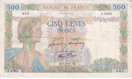 France 500 Francs La Paix - 06-02-1941 - Série S.2402