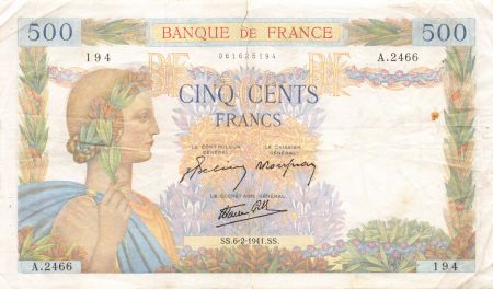 France 500 Francs La Paix - 06-02-1941 Série A.2466 - TB