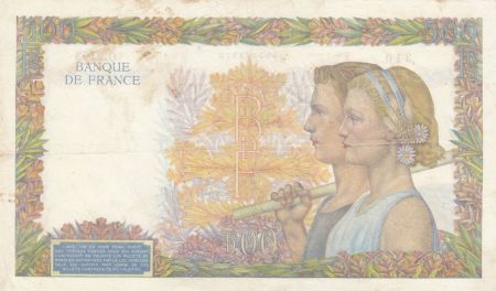 France 500 Francs La Paix - 06-02-1941 Série O.2103 - TTB