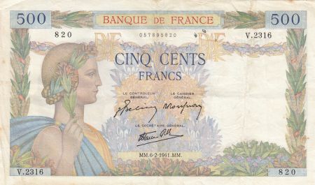 France 500 Francs La Paix - 06-02-1941 Série V.2316