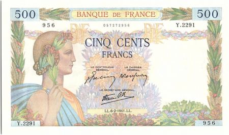 France 500 Francs La Paix - 06-02-1941 Série Y.2291