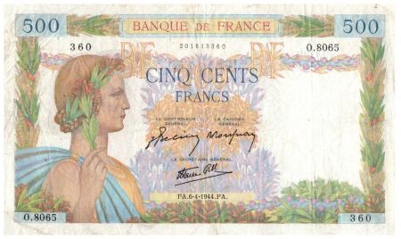 France 500 Francs La Paix - 06-04-1944 - O.8065 date rare