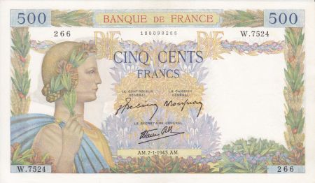 France 500 Francs La Paix - 07-01-1943 Série W.7524