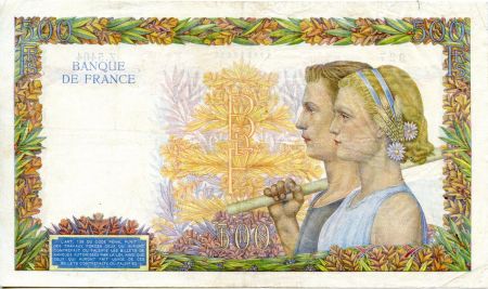 France 500 Francs La Paix - 09-04-1942 - Série Z.5464 - TTB