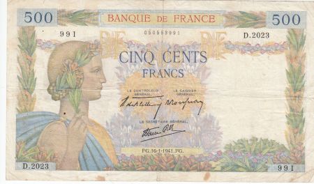 France 500 Francs La Paix - 16-01-1941 - Série D.2023