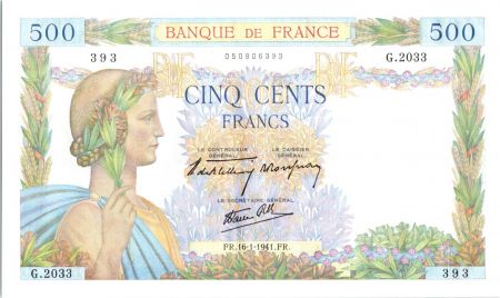 France 500 Francs La Paix - 16-01-1941 - Série G.2033