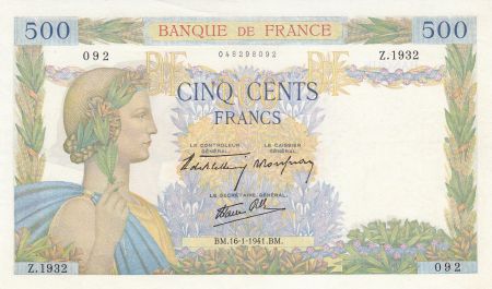 France 500 Francs La Paix - 16-01-1941 Série Z.1932