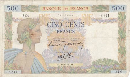 France 500 Francs La Paix - 16-05-1940 Série E.371 - B+
