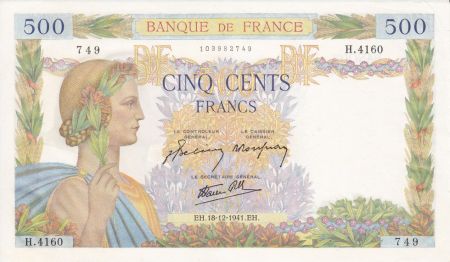 France 500 Francs La Paix - 18-12-1941 Série H.4160