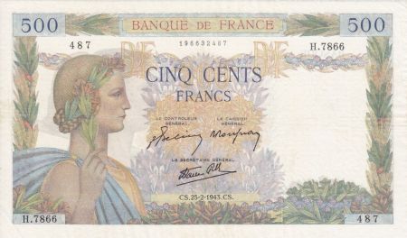 France 500 Francs La Paix - 25-02-1943 - Série H.7866