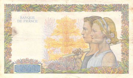 France 500 Francs La Paix - 25-07-1940 Série X.760 - TB