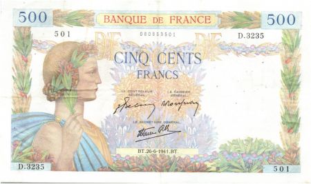 France 500 Francs La Paix - 26-06-1941 Série D.3235