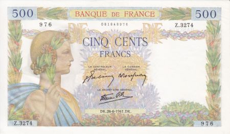 France 500 Francs La Paix - 26-06-1941 Série Z.3274