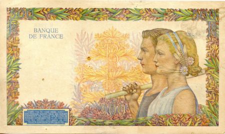 France 500 Francs La Paix - 31-10-1940 - Série B.1268-558 - TB