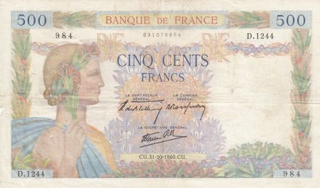 France 500 Francs La Paix - 31-10-1940 - Série D.1244