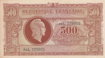 France 500 Francs Marianne - 04-06-1945 Lettre L - Série 64 L 239905