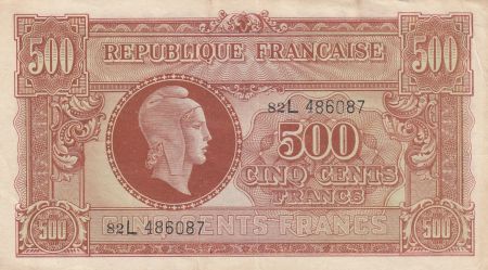France 500 Francs Marianne - 04-06-1945 Lettre L - Série 82 L