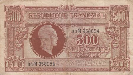 France 500 Francs Marianne - 04-06-1945 Lettre M - Série 14 M