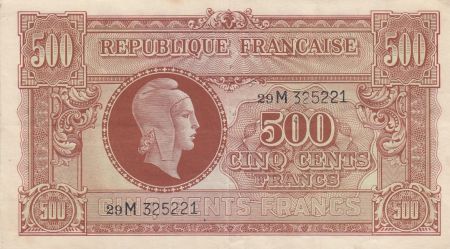 France 500 Francs Marianne - 04-06-1945 Lettre M - Série 29 M
