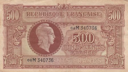 France 500 Francs Marianne - 04-06-1945 Lettre M - Série 64 M