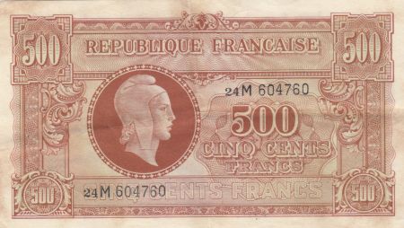 France 500 Francs Marianne - 1945 - Série 24M - TTB
