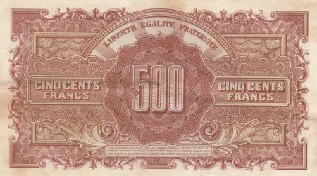 France 500 Francs Marianne - 1945 - Série 24M - TTB