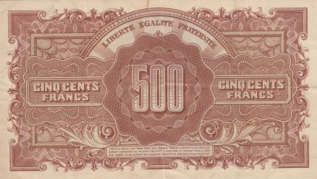 France 500 Francs Marianne - 1945 - Série 26M - TTB