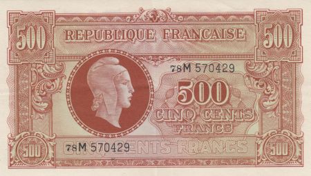 France 500 Francs Marianne - 1945 - Série 78M - SUP+