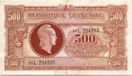 France 500 Francs Marianne - 1945 Lettre L - Série 57 L