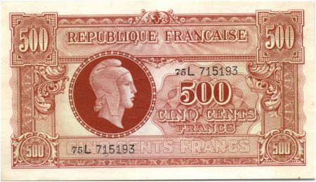 France 500 Francs Marianne - 1945 Lettre L - Série 75 L