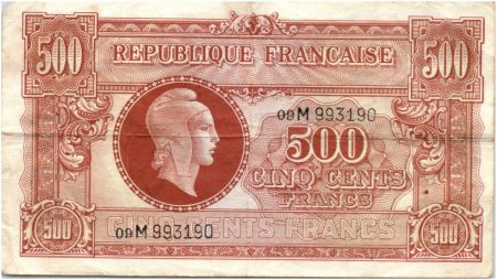 France 500 Francs Marianne - 1945 Lettre M - Série 09 M