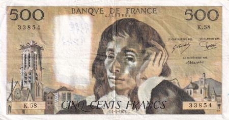 France 500 Francs Pascal - 01-04-1976 Série K.58 - TTB