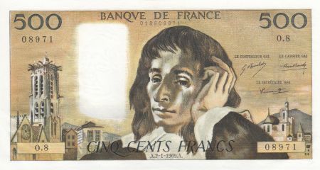 France 500 Francs Pascal - 02-01-1969 - Série O.8